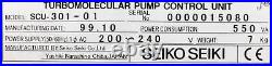 33390 Seiko Seiki Turbomolecular Pump Control Unit, Stp-301-01 Scu-301-01