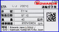 34621 EDWARDS TURBOMOLECULAR PUMP, 27000RPM With CONTROLLER SCU-2001C STP-2001C