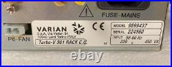 Agilent Varian TV301 NAV Pump 9698918 Fan 9699299 Controller 9699437