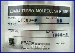 ET Ebara ET300-P Turbomolecular Vacuum Pump Turbo Error TRP-C Not Working As-Is