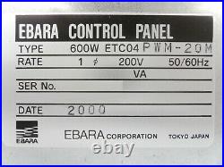 ET600W Ebara ETC04 PWM-20M Turbomolecular Pump Controller Turbo Tested Working