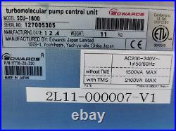 Edwards Turbomolecular Pump Controller Unit Scu-1600 / Yt76-z0-z20 Tel 2l11-0000