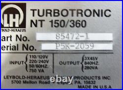 Leybold Turbovac 360 Turbomolecular Pump/Control NT-150/360 Pumps to 5x10-7 Torr
