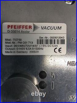 PFEIFFER TC750 TURBOMOLECULAR PUMP CONTROLLER PM C01 713, 0-140v, 1500Hz, 117076