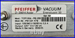 Pfeiffer TCP 120 A RS232 PM C01 479 Vacuum Molecular Turbo Pump Controller