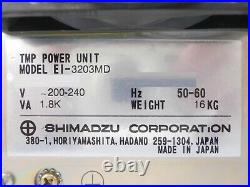 Shimadzu EI-3203MD Turbomolecular Pump Controller 1.8K TMP Motor Fault As-Is