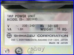 Shimadzu EI-3203MD Turbomolecular Pump Controller Damaged Tested Working As-Is
