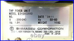 Shimadzu EI-3403MD Turbomolecular Pump Controller TEL 3D80-000960-V1 Turbo Spare