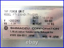 Shimadzu FTI-2301D (T1)-D3R Turbomolecular Pump Controller Turbo 3Z80-000025-V1