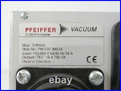 TCP600 Pfeiffer PM C01 320CA Turbomolecular Pump Controller Untested Surplus