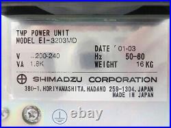 TMP Shimadzu EI-3203MD Turbomolecular Pump Controller 1.8K Damaged Ports As-Is