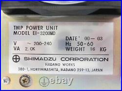 TMP Shimadzu EI-3203MD Turbomolecular Pump Controller 2.0K Temp Alarm As-Is