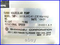 TMP Shimadzu TMP-3203LMC-K1 Turbomolecular Pump Turbo Bearing Error Tested As-Is