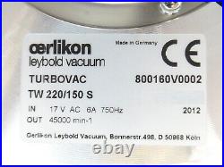 TURBOVAC TW 220/150 S Leybold 800160V0002 Turbomolecular Pump Tested Working