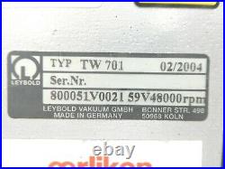 TURBOVAC TW 701 Leybold 800051V0021 Turbomolecular Pump MAG. DRIVE L Seized As-Is